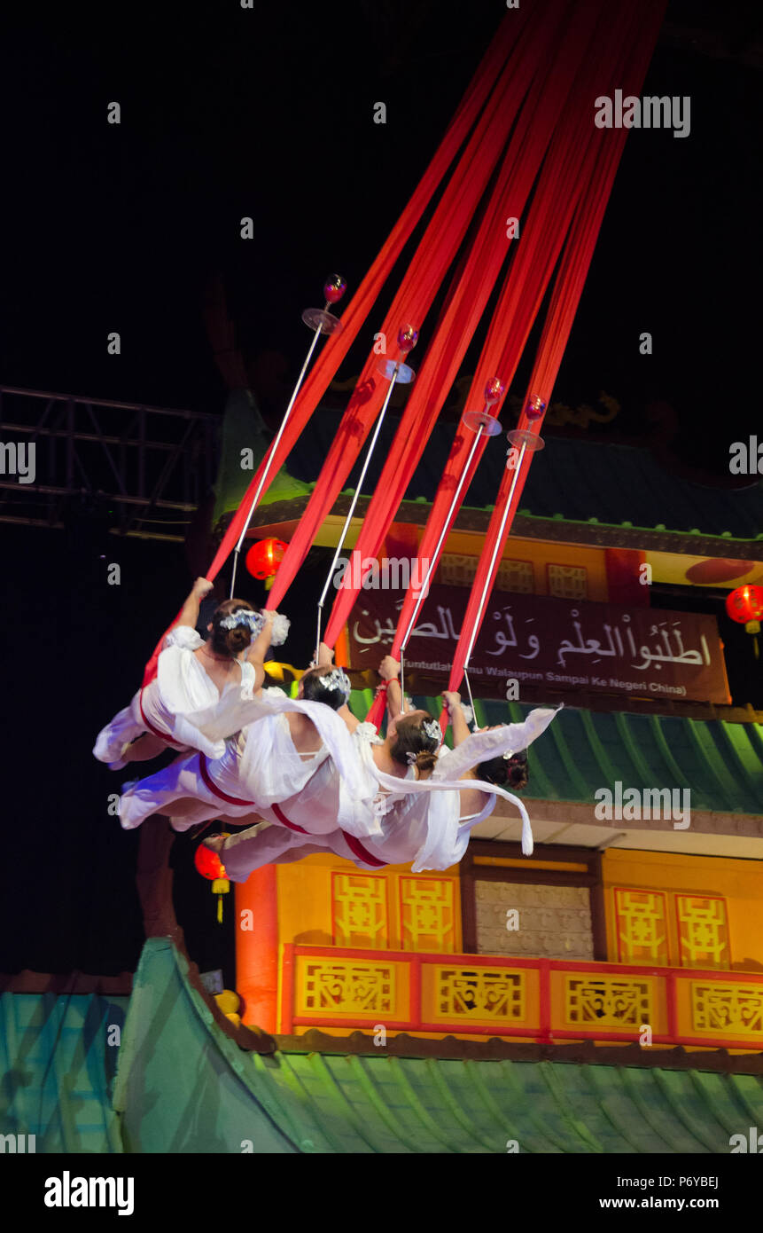 Cina Shaolin Monks Kung Fu Arti Marziali Show ( circo orientale in Ancol, Jakarta, Indonesia ) Foto Stock