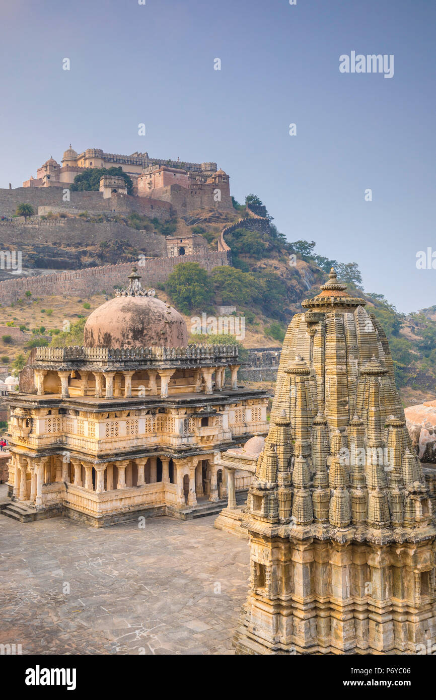 Kumbhalgarh fort (Patrimonio Mondiale dell'UNESCO), Rajasthan, India Foto Stock