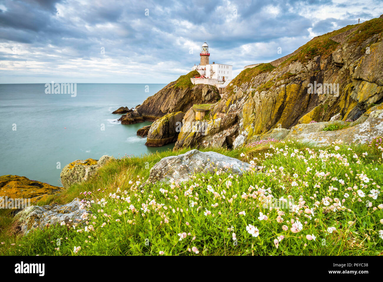 Baily lighthouse, Howth, County Dublin, Irlanda, Europa. Foto Stock