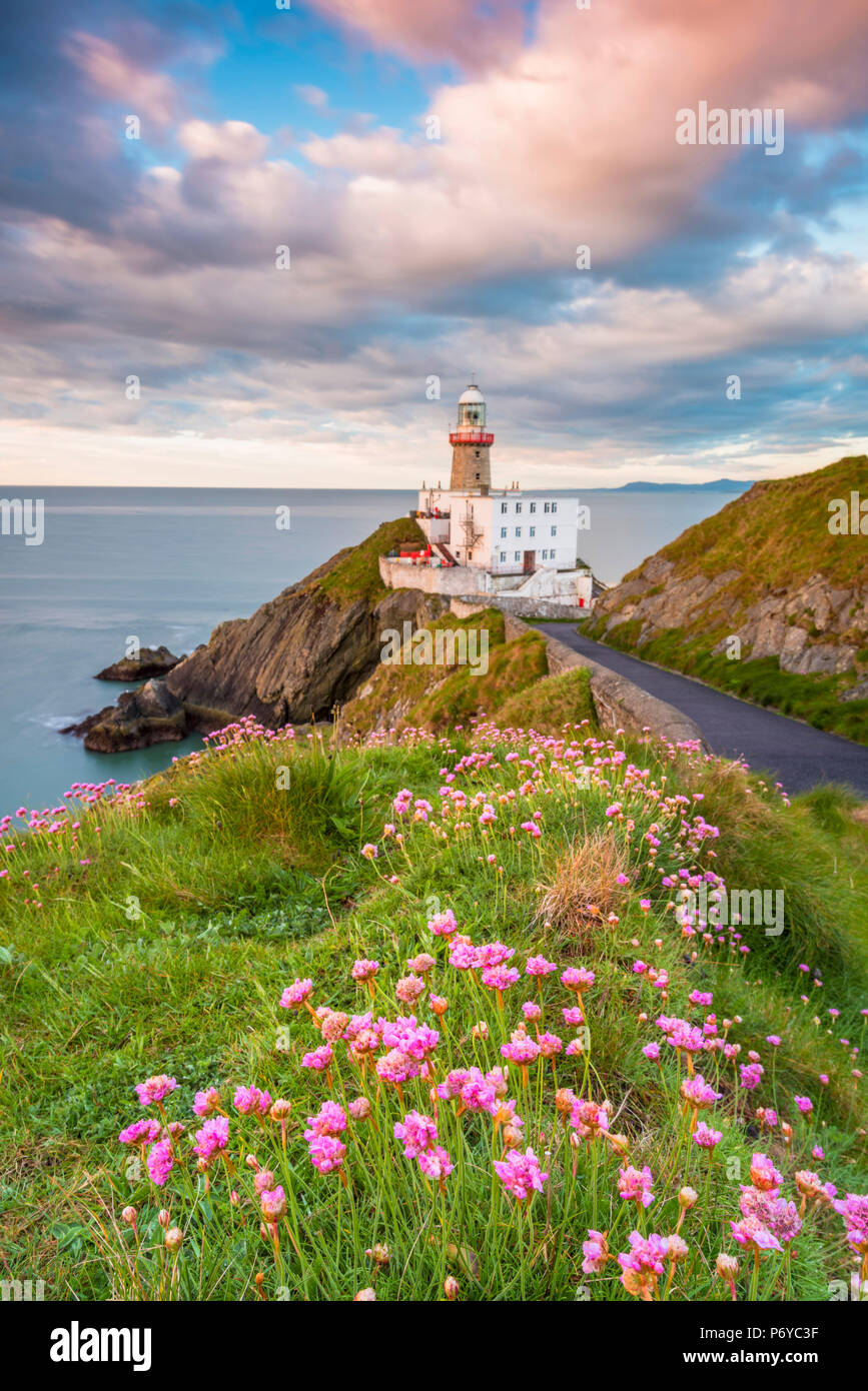Baily lighthouse, Howth, County Dublin, Irlanda, Europa. Foto Stock