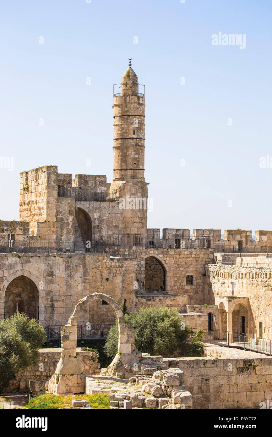 Israele, Gerusalemme, città vecchia, la torre di Davide, noto anche come la cittadella di Gerusalemme Foto Stock