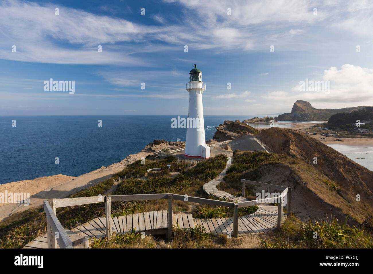 Nuova Zelanda, Isola del nord, Castlepoint, Castlepoint faro Foto Stock