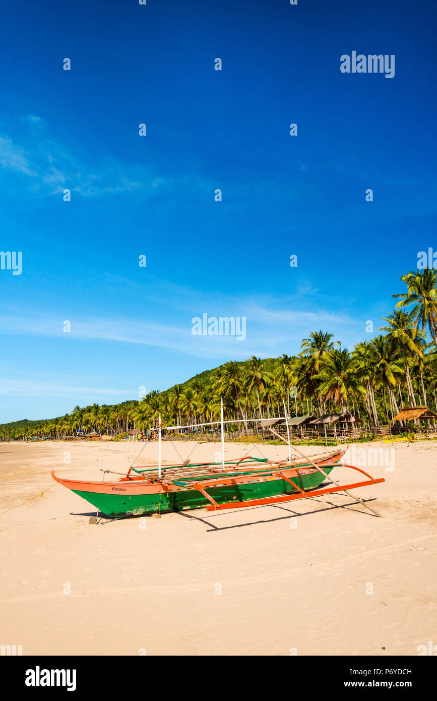 Asia, Sud Est Asiatico, Filippine, Mimaropa, Palawan El Nido, Nacpan Beach Foto Stock