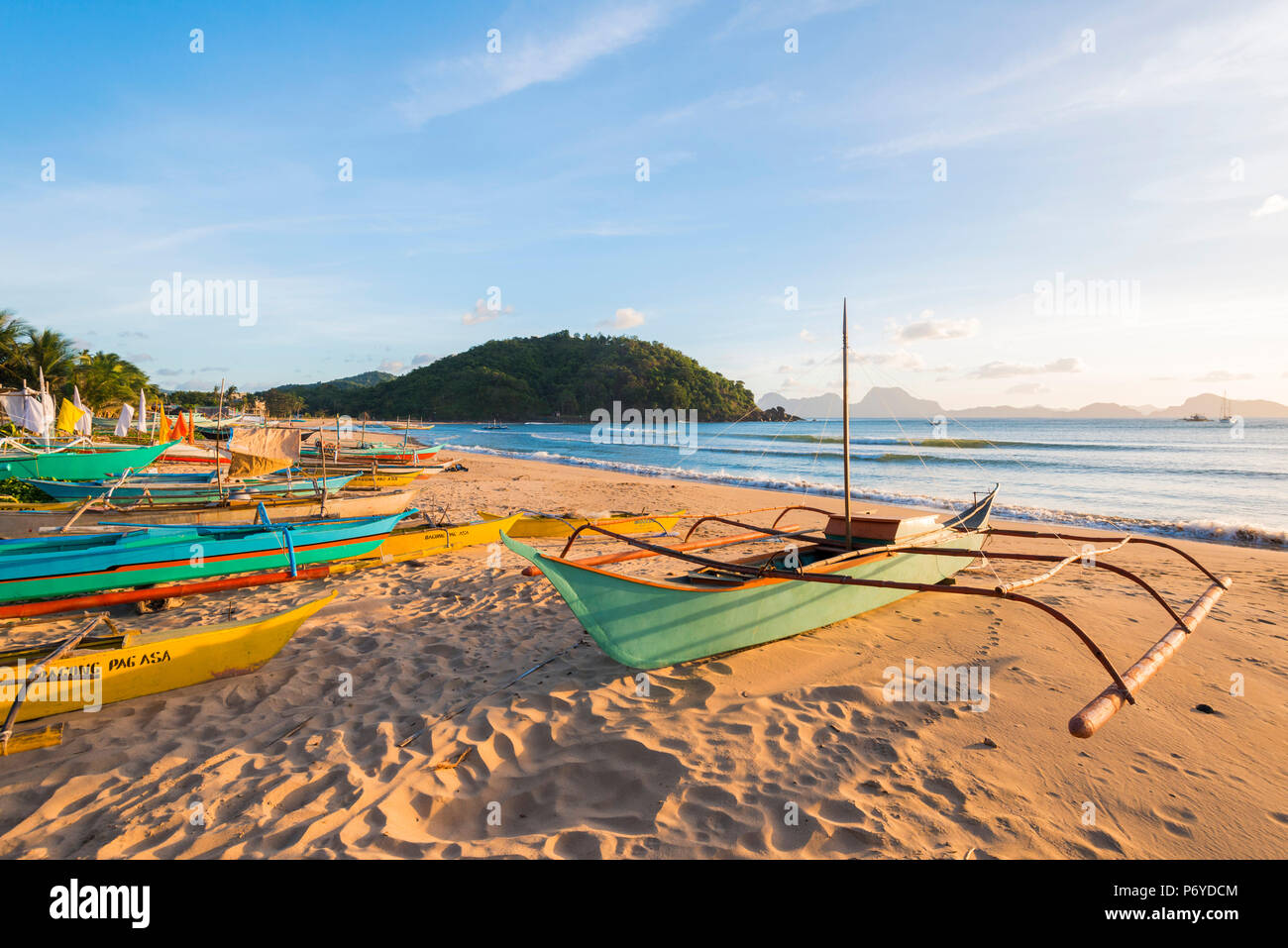 Asia, Sud Est Asiatico, Filippine, Mimaropa, Palawan El Nido, Nacpan Beach Foto Stock
