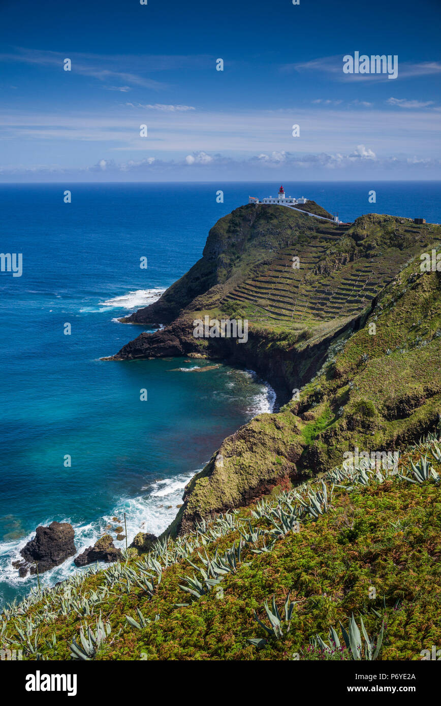 Portogallo Azzorre, Santa Maria Island, Ponta do Castelo, Ponta do Castelo faro Foto Stock