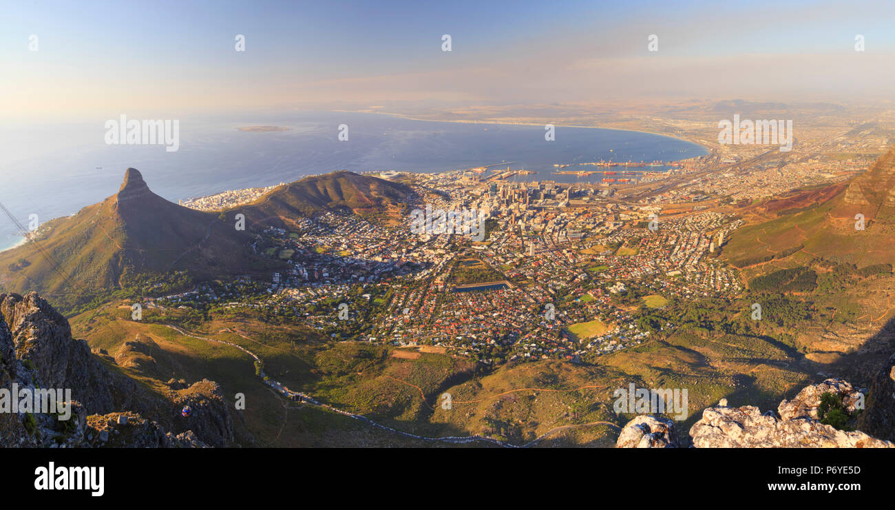 Sud Africa, Western Cape, Cape Town, Cry vista dal monte Table Foto Stock