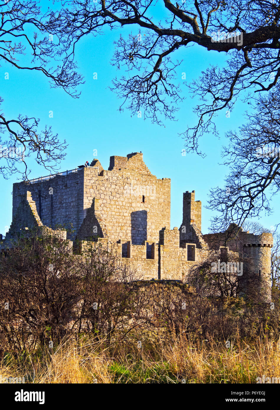 Regno Unito, Scozia, Lothian, Edimburgo, vista del Craigmillar Castle. Foto Stock