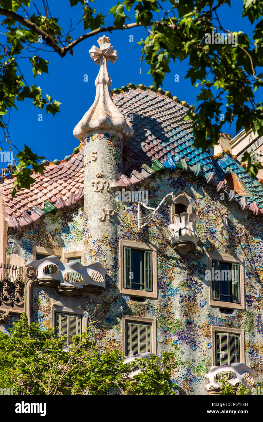 Casa Batllo, Barcellona, in Catalogna, Spagna Foto Stock