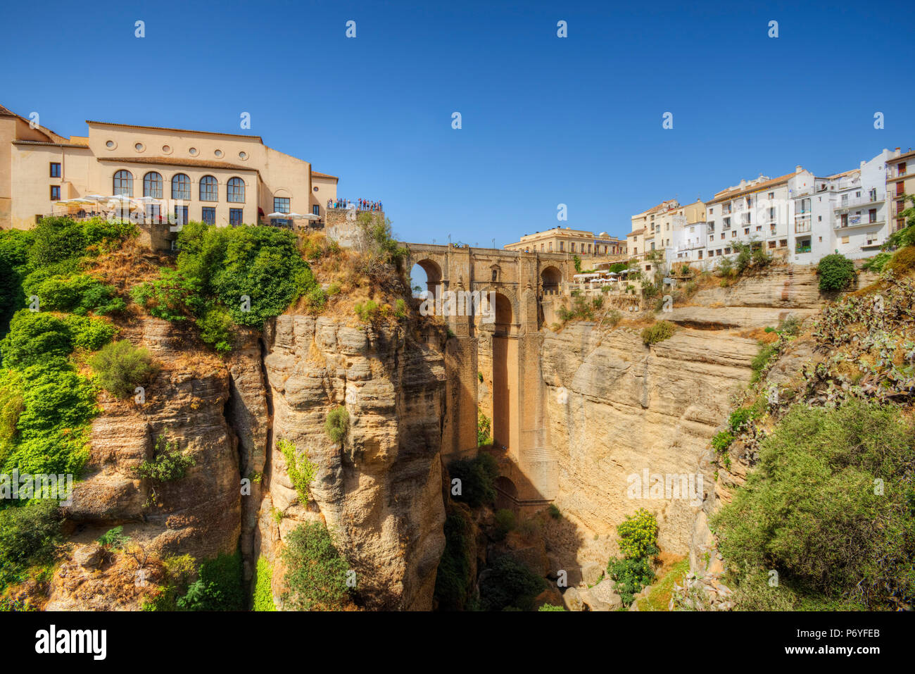 Puente Nuevo ponte sul Tago Gorge, Ronda, Andalusia, Spagna Foto Stock
