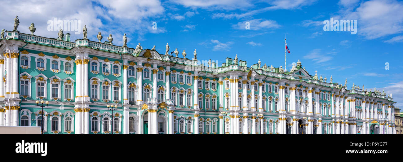 Panorama dello Stato Museo Hermitage di San Pietroburgo, Russia Foto Stock