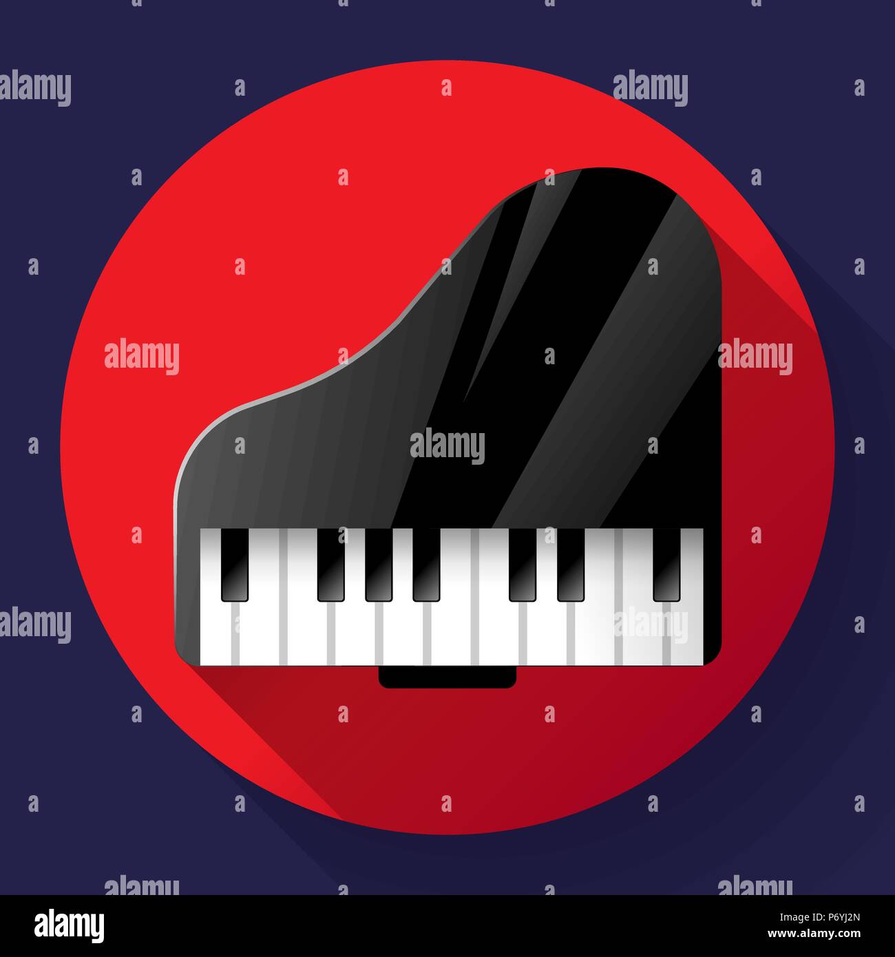 Icona di pianoforte - un simbolo di musica classica. Concerto di musica da camera. Illustrazione Vettoriale