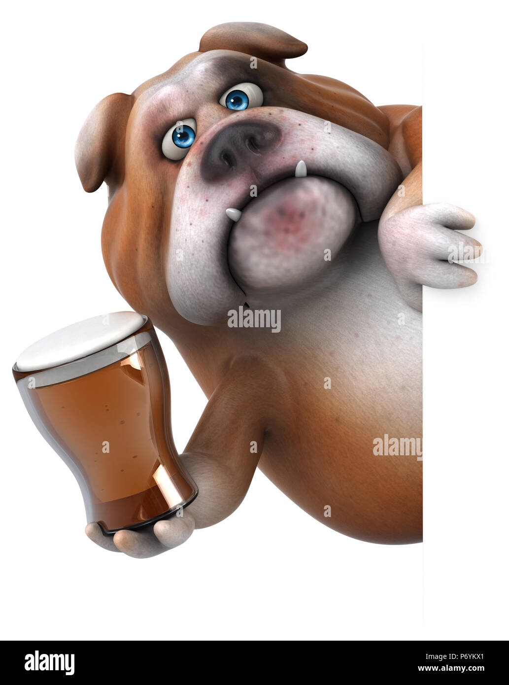 Divertimento bulldog - 3D illustrazione Foto Stock