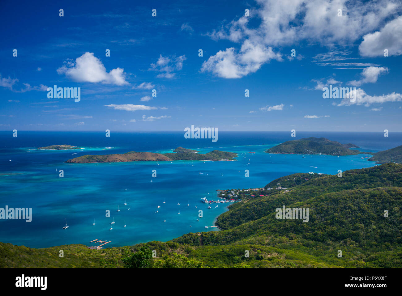 Isole Vergini Britanniche, Virgin Gorda, North Sound di North Sound da Fanny Hill Foto Stock