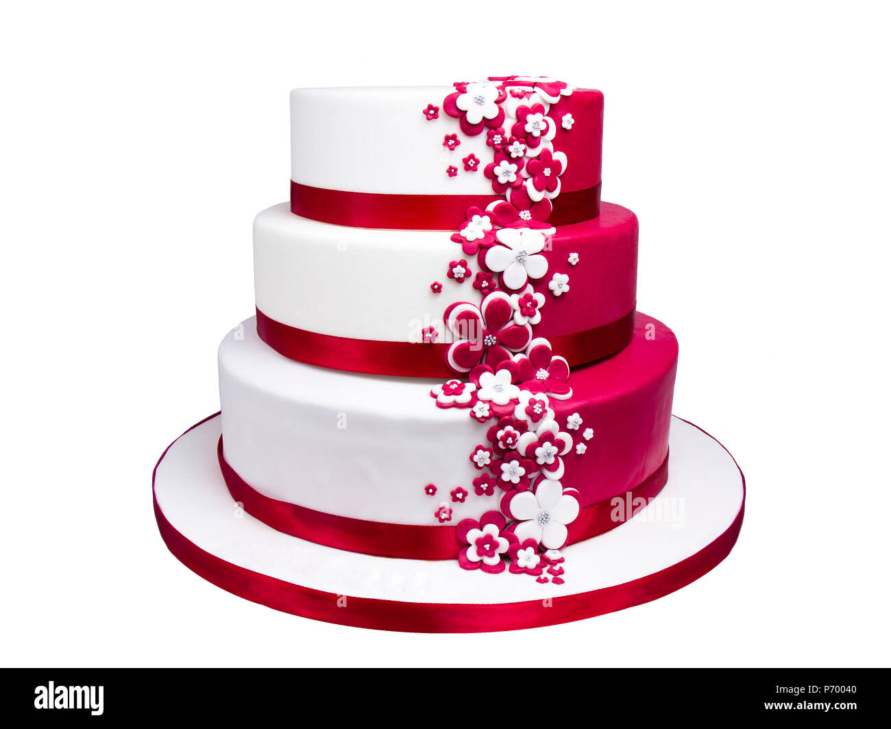 Marshmallow fondente torta multistrato isolato di decorazione Foto Stock