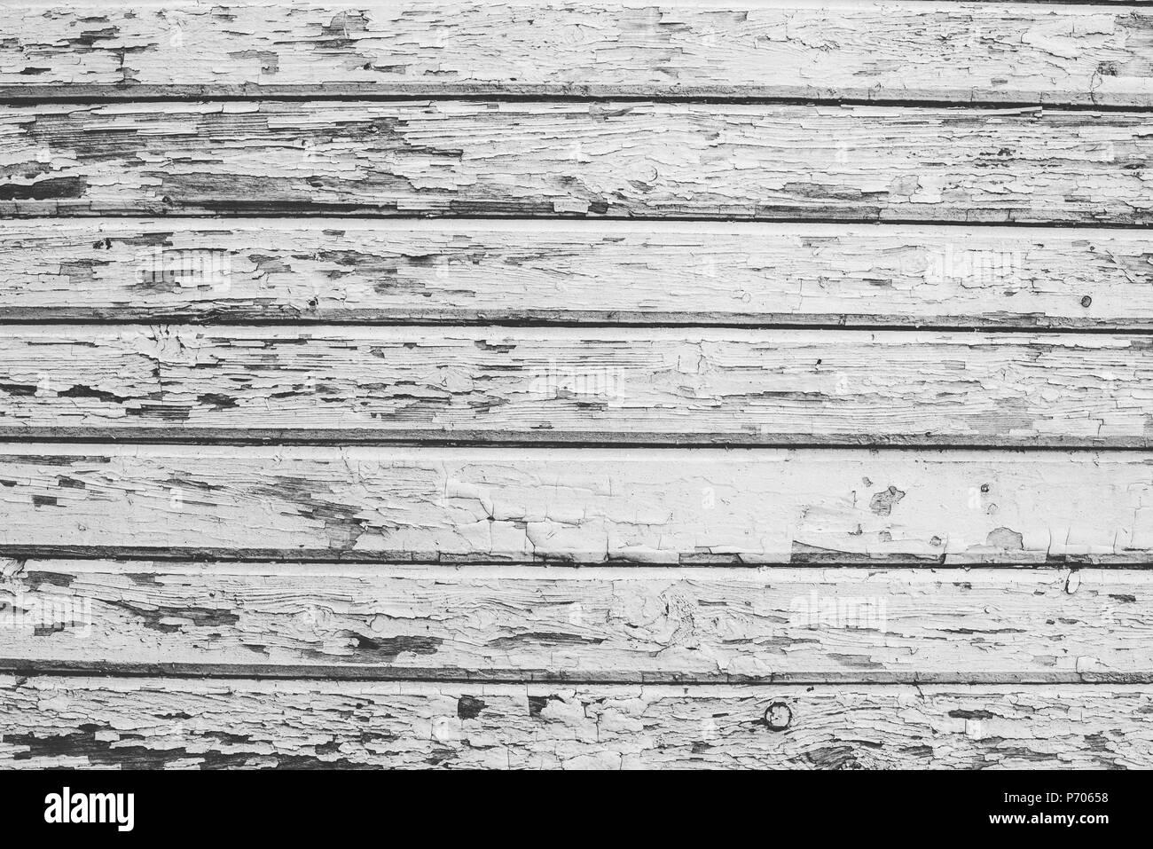 Vecchio di legno tavole orizzontali texture con graffi e crepe. Sfondo di legno per la progettazione Foto Stock