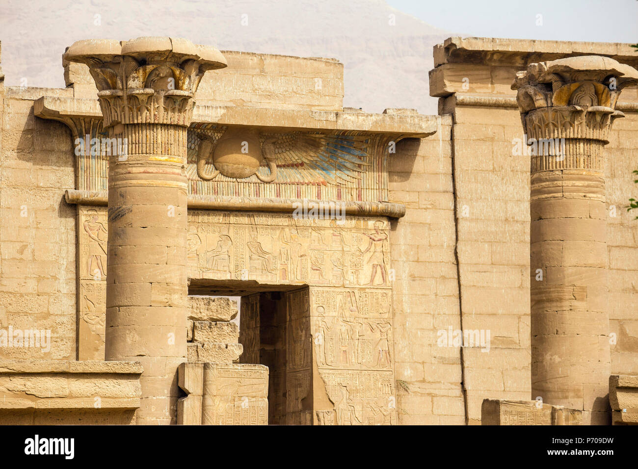 Egitto Luxor, West Bank, il tempio di Ramesses 111 a Medinet Habu, il Portico di Nectanebo 1, nel piccolo tempio di Amon Foto Stock