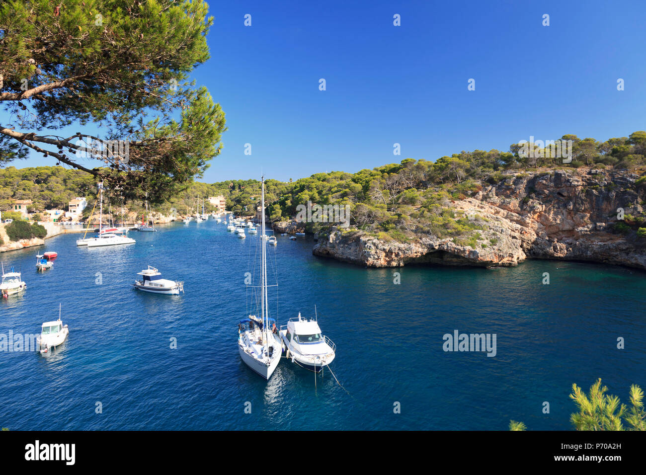 Isole Baleari Spagna Maiorca Spiaggia Cala Figuera Foto Stock