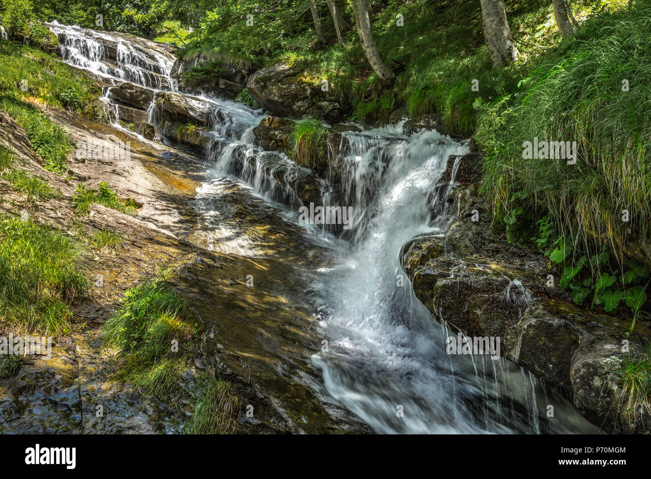 Monti della Laga e il Fosso dell'Acero. Abruzzo Foto Stock