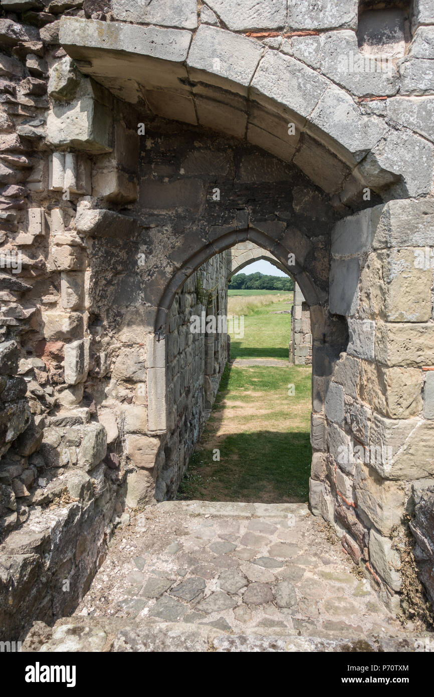 English Heritage Site Haughmond Abbey rovine sulla periferia di Shrewsbury, Shropshire, Luglio 2018 Foto Stock