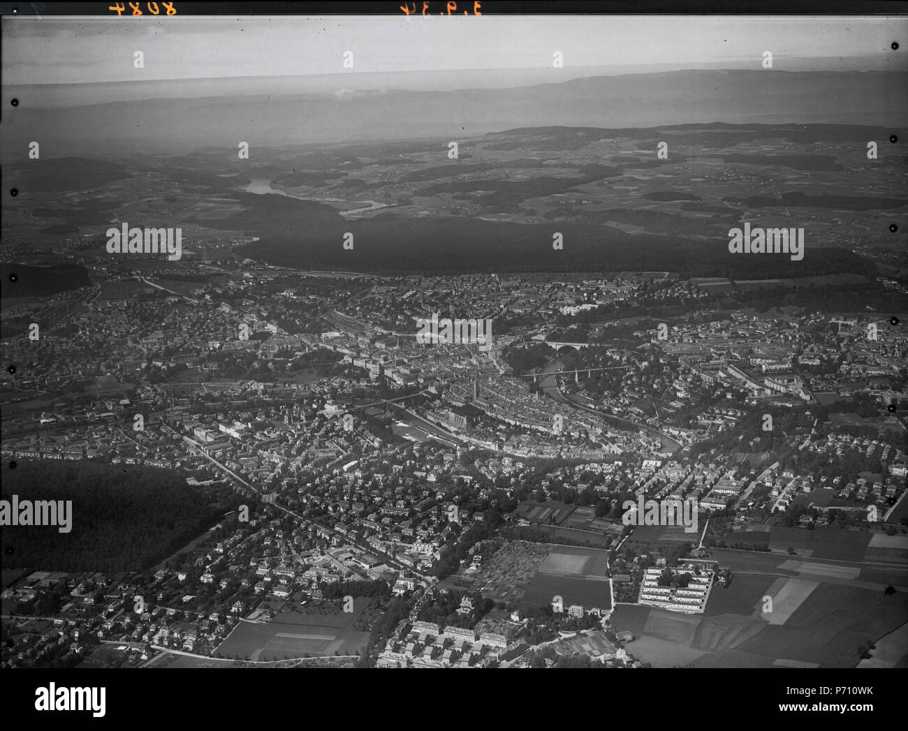 47 ETH-BIB-Berna, Übersicht, Aaretal v. S. aus 800 m-Inlandflüge-LBS MH01-008084 Foto Stock