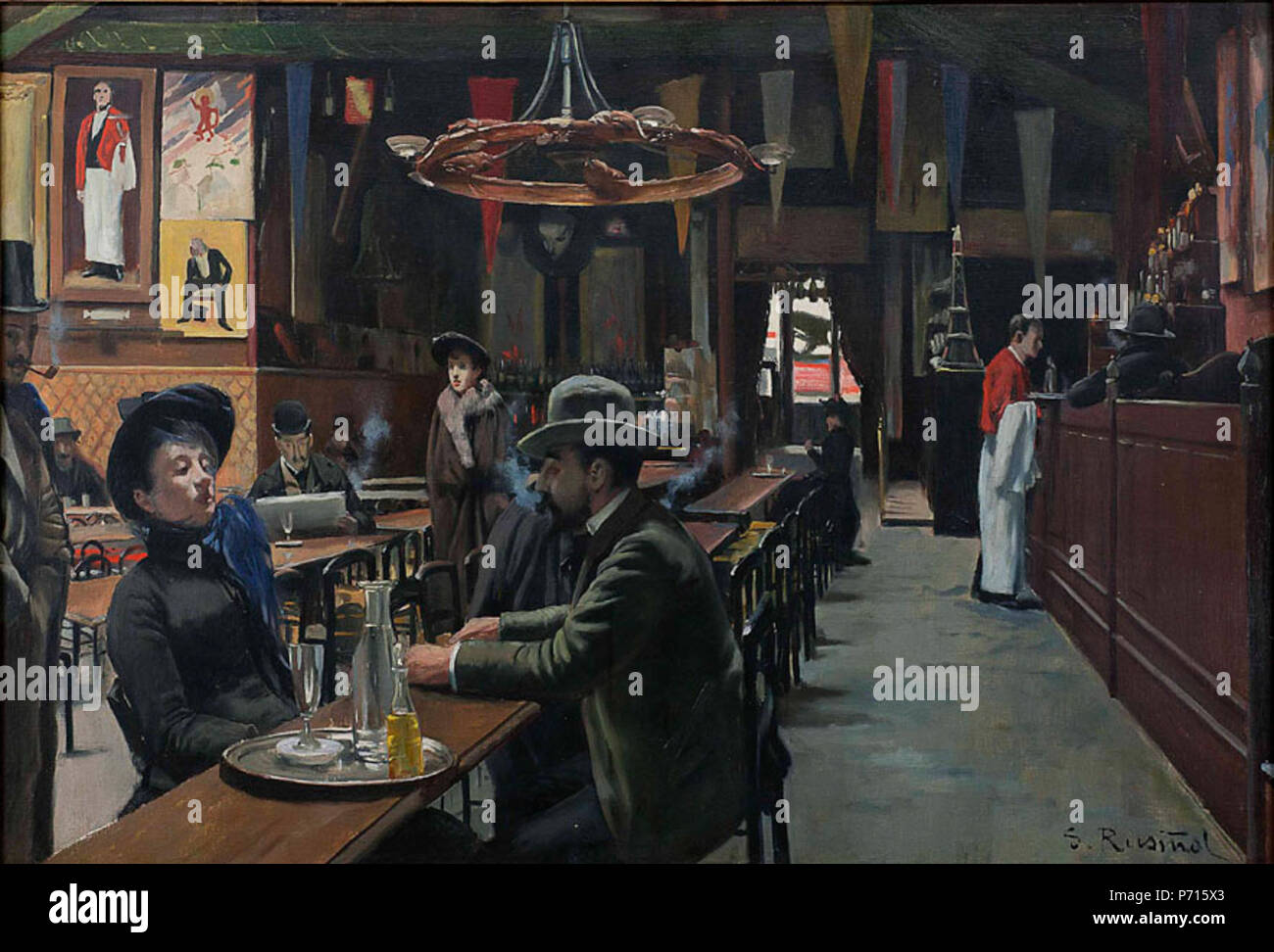 210 Santiago Rusinol Cafe des Incohérents 1889-1890 Museo Montserrat Foto Stock