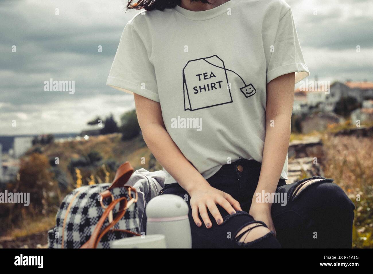 Maglietta di tè Foto Stock