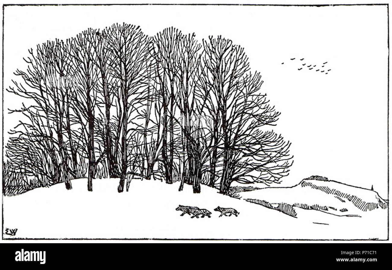 Norsk bokmål: 'Farmannshaugen'. Erik Werenskiolds tegning av Farmannshaugen gravhaugen utenfor Tønsberg. Inglese: "Farmannshaugen'. L'artista norvegese Erik Werenskiold del disegno di Farmannshaugen, un tumulo fuori Tønsberg, Norvegia. 1 aprile 2011, 00:30:52 11 Farmannshaugen Foto Stock