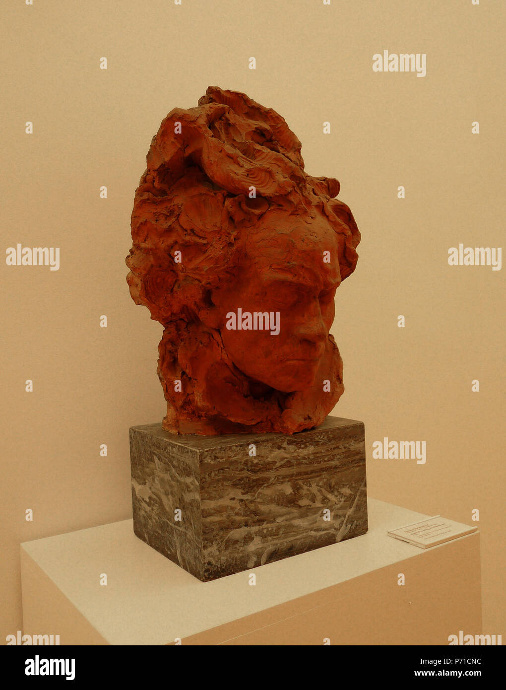 Français : Antoine Bourdelle, Buste de Ludwig van Beethoven, terre crue et fer sur zoccolo en bois peint en faux marbre, Musée d'Art Moderne et Contemporain de Strasbourg. 1903 10 Antoine Bourdelle-Beethoven (2) Foto Stock