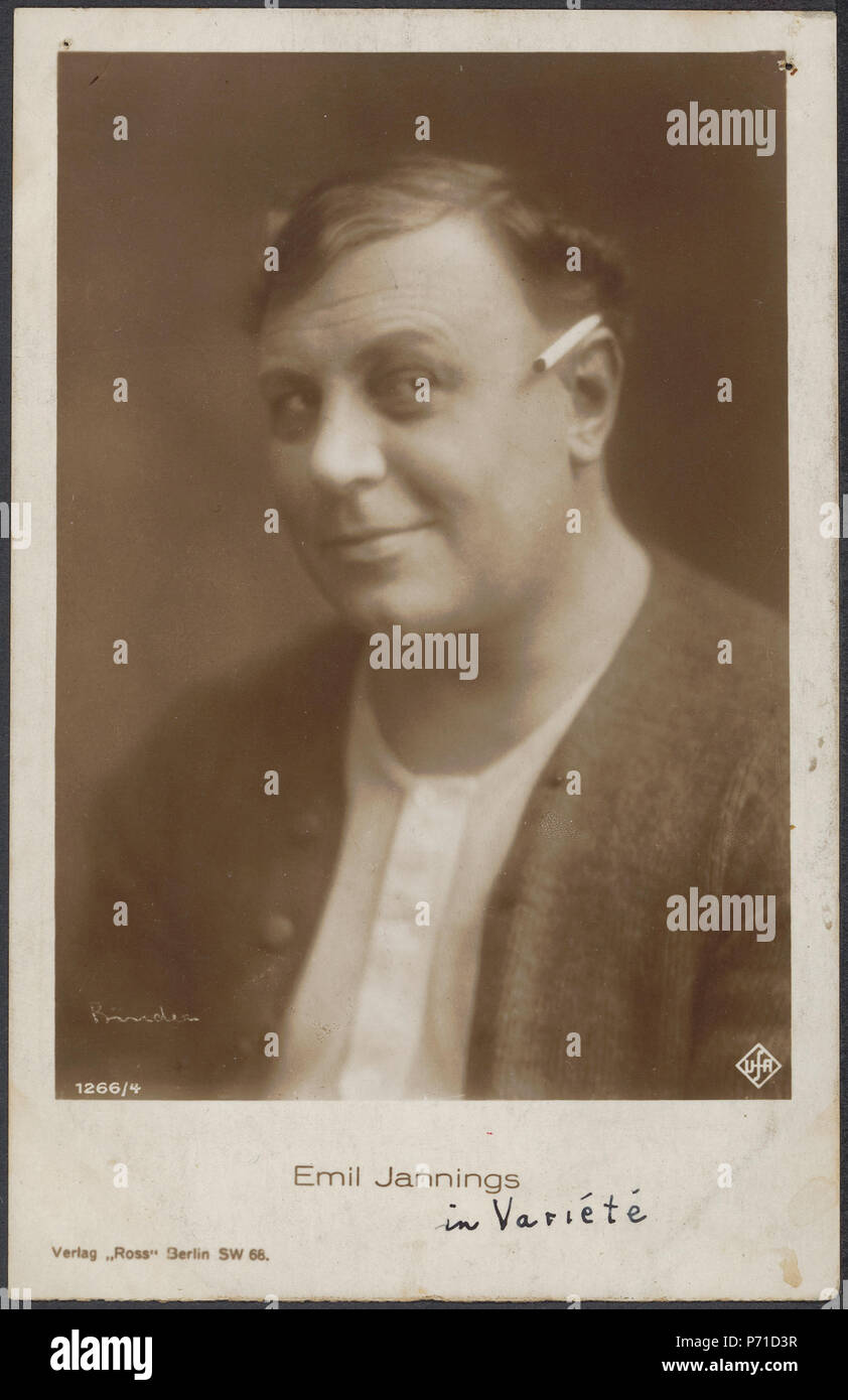 Nederlands: EMIL JANNINGS in variété. Ross Verlag 1266/4 . 1920s 29 EMIL JANNINGS - Alexander Binder - OCCHIO UFT10377 Foto Stock