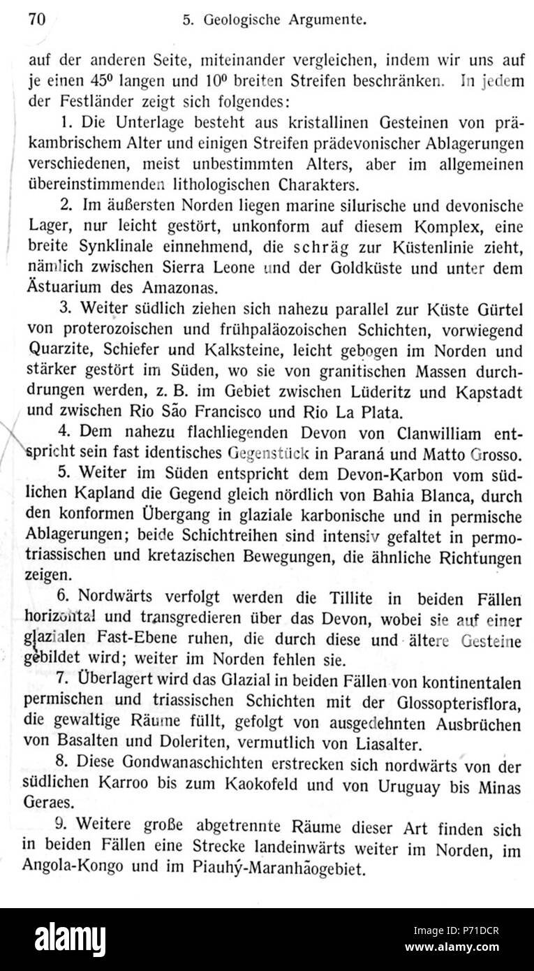 . Die Entstehung der Kontinente und Ozeane N/A 31 De Wegener Kontinente 070 Foto Stock