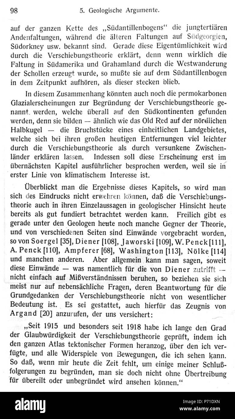 . Die Entstehung der Kontinente und Ozeane N/A 31 De Wegener Kontinente 098 Foto Stock