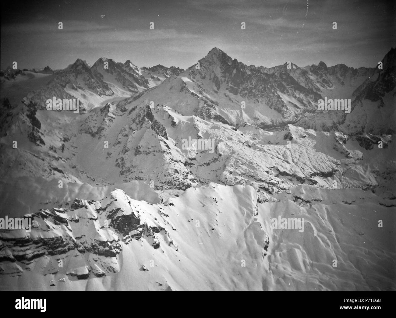 42 ETH-BIB-Aiguille d'Argentiere, Mt. Blanc von Norden-Tschadseeflug 1930-31-LBS MH02-08-0433 Foto Stock