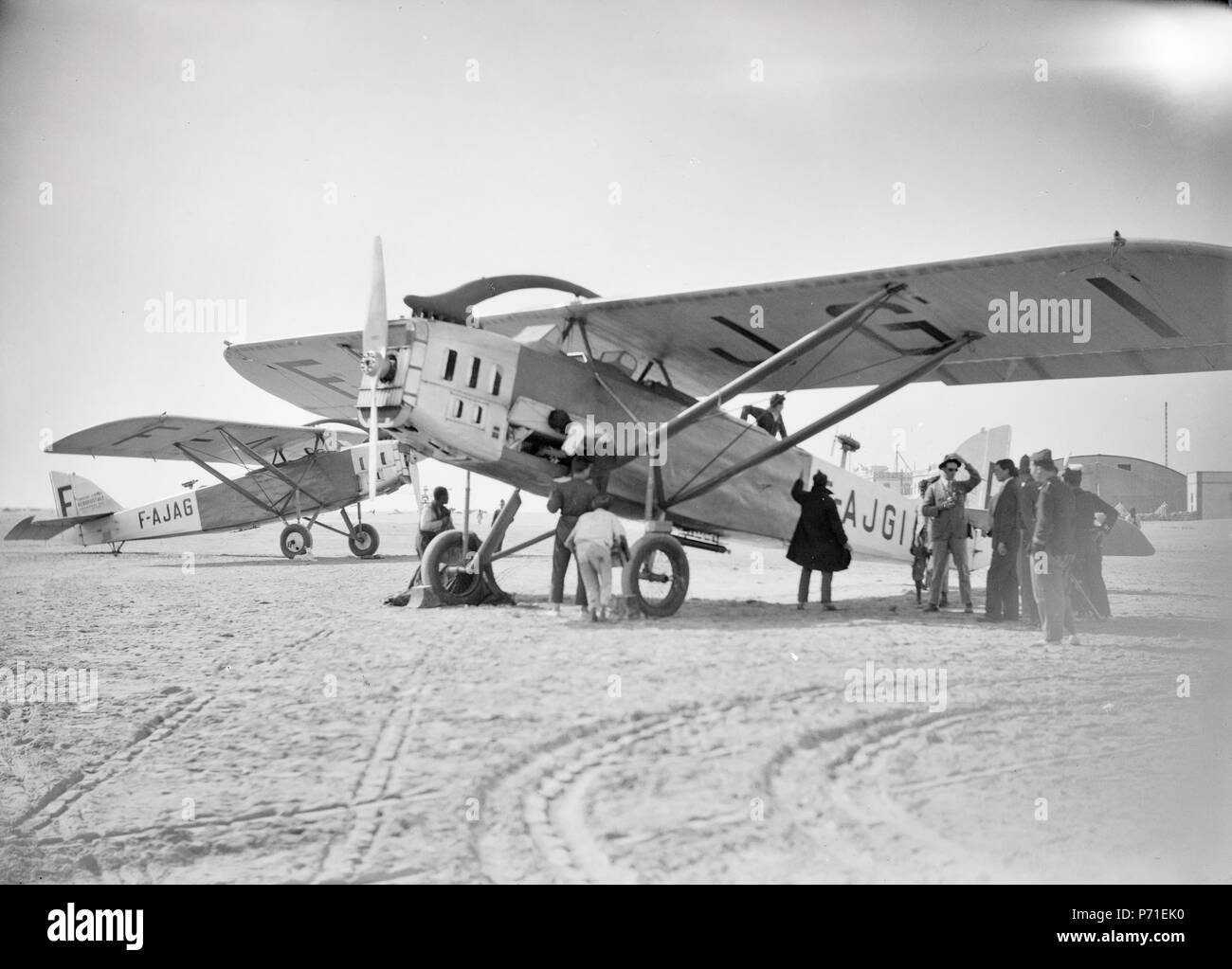 40 ETH-BIB - französische Flugzeuge am Kap Juby - Tschadseeflug 1930-31-LBS MH02-08-1076 Foto Stock