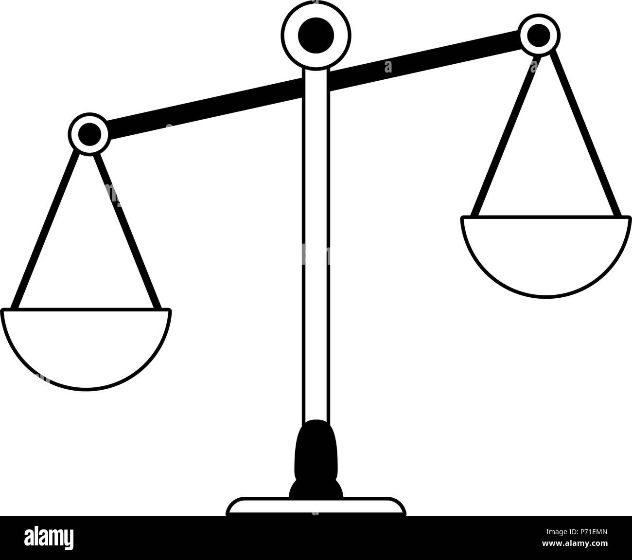 Giustizia bilancia simbolo in bianco e nero Immagine e Vettoriale - Alamy