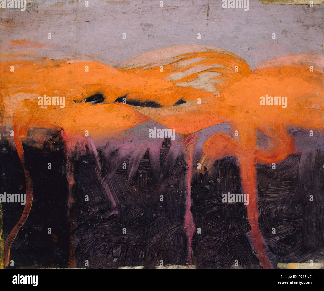 . Red i fenicotteri, studio per prenotare occultare la colorazione nel regno animale N/A 3 Abbott Thayer Handerson - Rosso i fenicotteri, studio per prenotare occultare la colorazione nel regno animale - 1950.2.5 - Smithsonian American Art Museum Foto Stock