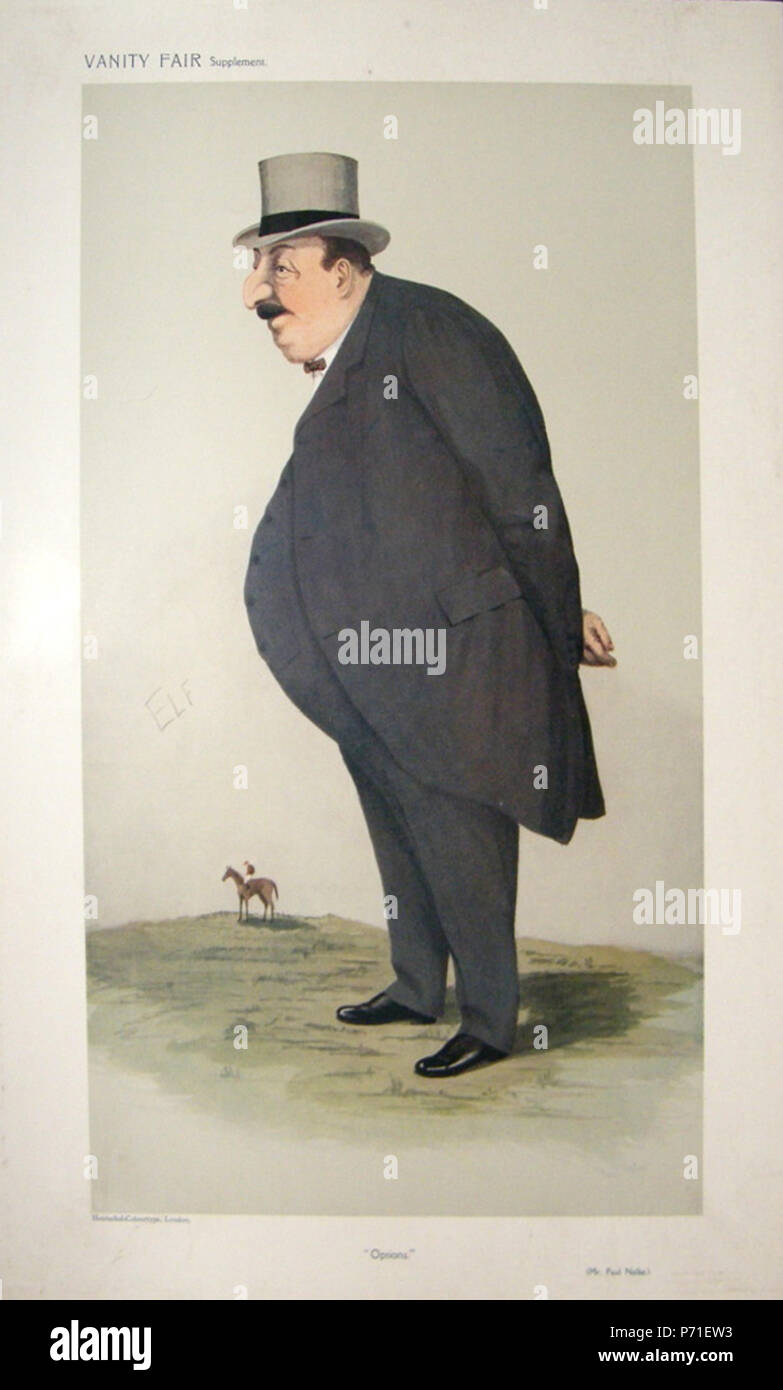 Gli uomini del giorno No.1152: Caricatura di Paolo Nelka. La didascalia recita: "Opzioni" . 30 Dicembre 1908 169 Paolo Nelka, Vanity Fair, 1908-12-30 Foto Stock