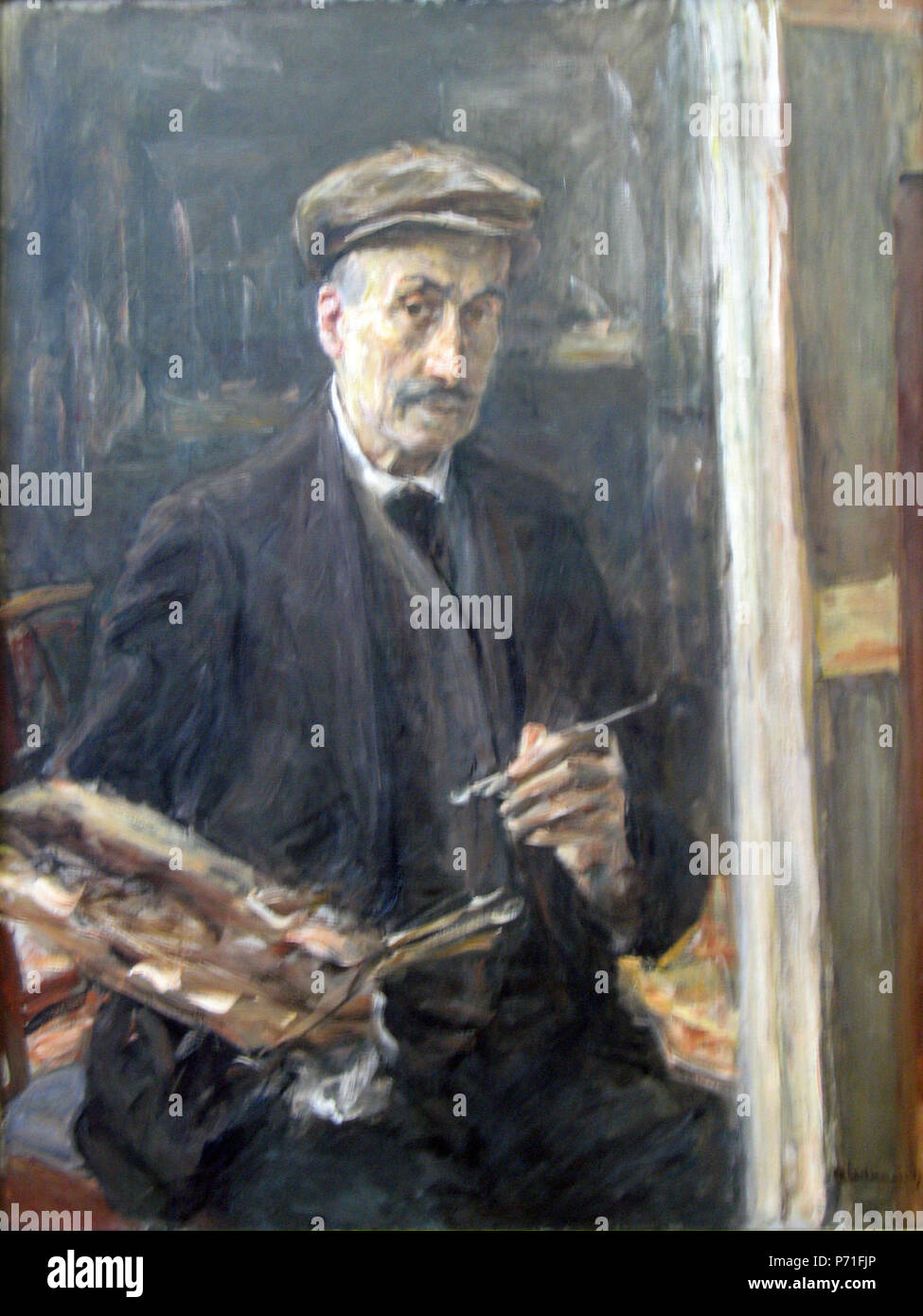 . Inglese: Autoritratto con tappo sport al cavalletto Deutsch: Selbstportrait mit Sportmütze an der Staffelei : 1925 156 1925 Liebermann Selbstbildnis anagoria Foto Stock