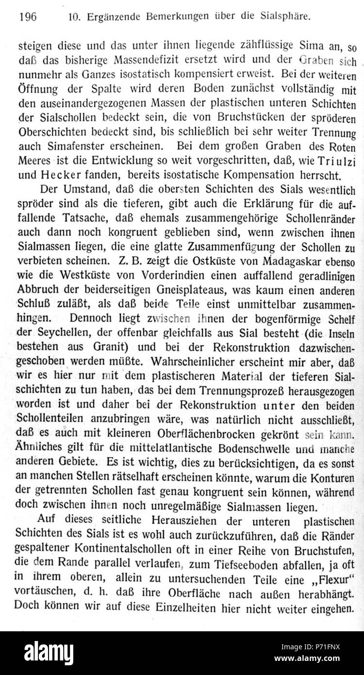 . Die Entstehung der Kontinente und Ozeane N/A 32 De Wegener Kontinente 196 Foto Stock