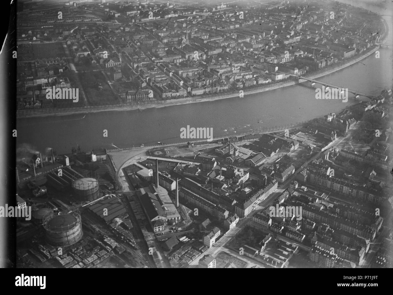 46 ETH-BIB-Basel-Gaswerk, Kaserne aus 300 m-Inlandflüge-LBS MH01-001398 Foto Stock