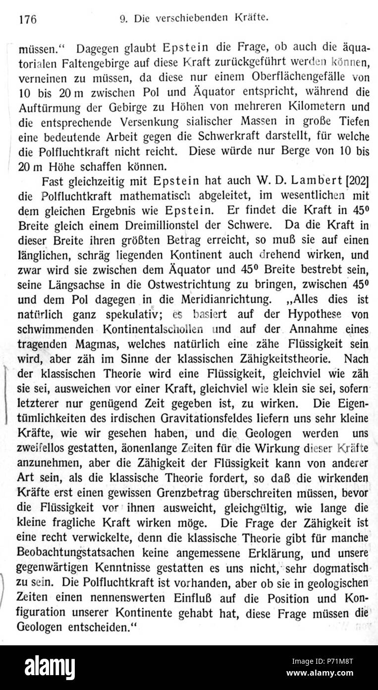 . Die Entstehung der Kontinente und Ozeane N/A 32 De Wegener Kontinente 176 Foto Stock