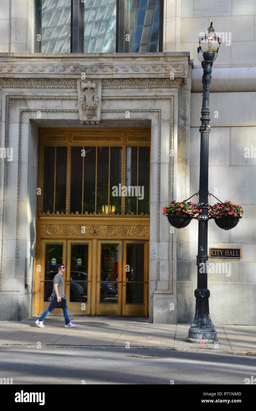 Ingresso a Chicago municipio della città. Foto Stock