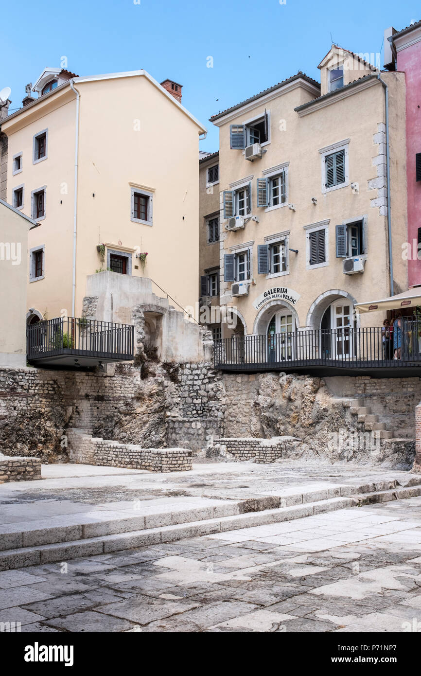 Vecchia città romana a Rijeka, Croazia Foto Stock