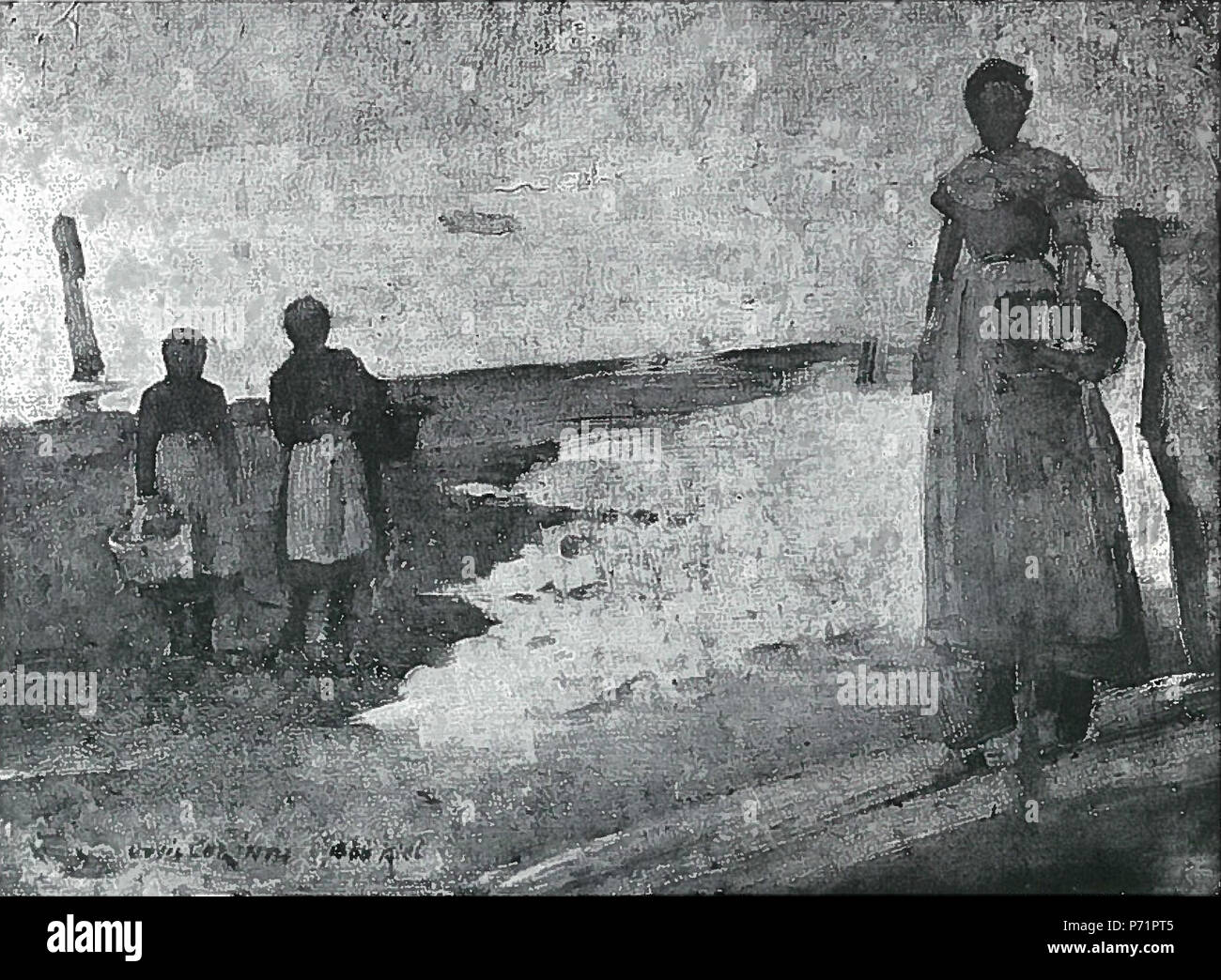 157 Lovis Corinth BC 40 Drei Fischermädchen sw Foto Stock