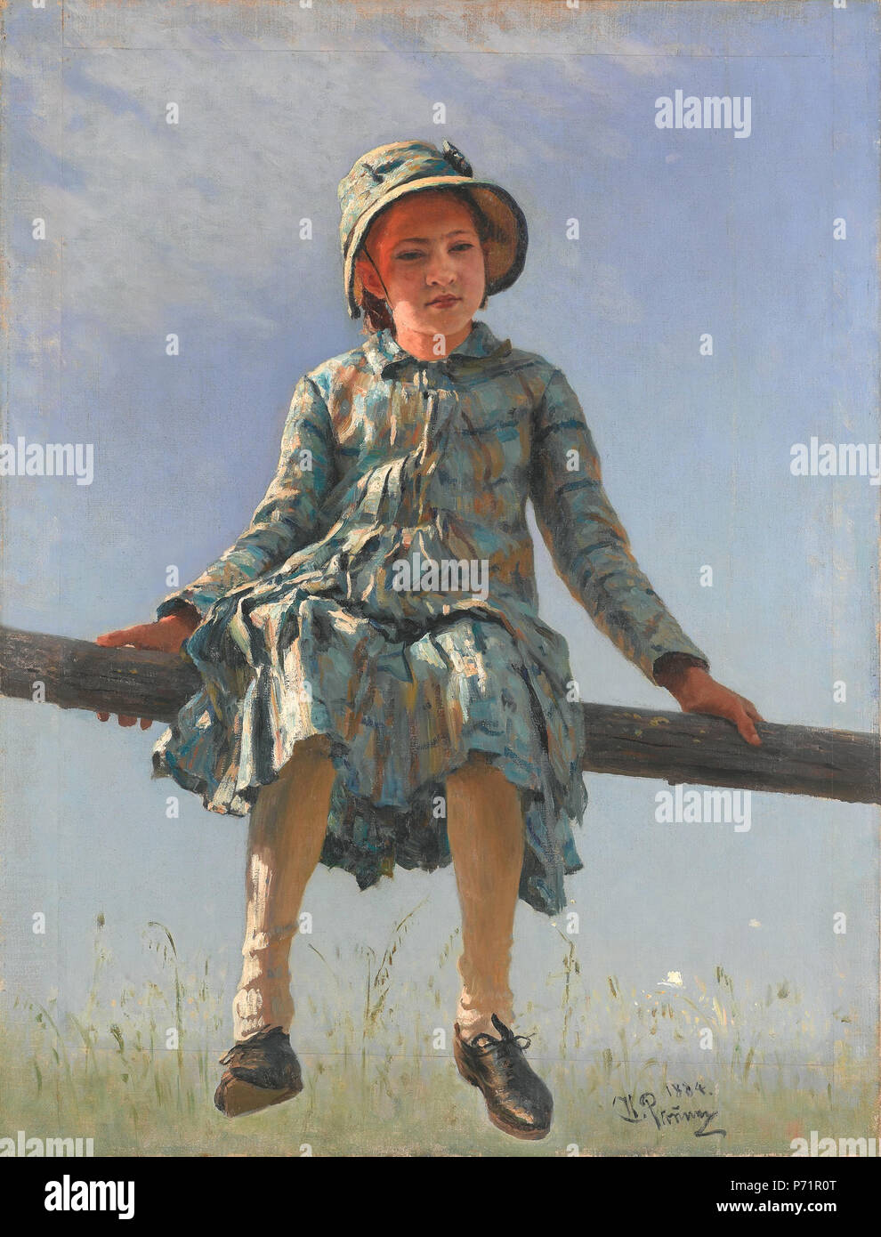 . Russo: ". , " Libellula. Ritratto di Vera Repina, l'artista della figlia Español: La libélula. Retrato de Vera Repina, hija del artista 1884 192 RepinPaintersDaughter Foto Stock