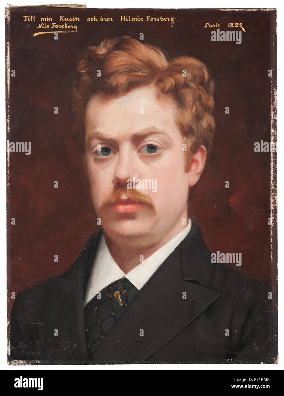 . Inglese: Hilmer Forsberg, direttore della Banca Svenska: Bankdirektör Hilmer Forsberg 1882 140 Hilmer Forsberg, direttore della banca (Nils Forsberg) - Nationalmuseum - 19766 Foto Stock