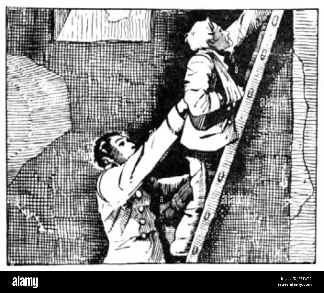 Slovenščina: Ilustracija Jožeta Beranka za slikanico Josipa Podmilšaka Žalost in veselje, Slovenski dom 1941 . 1941 7 BeranekZV97 Foto Stock