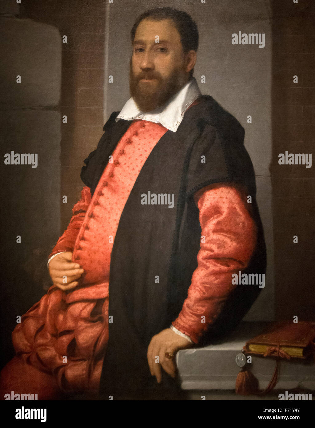 Giovanni Battista Moroni - Ritratto di Jabopo Foscarini (1570-1578) Foto Stock