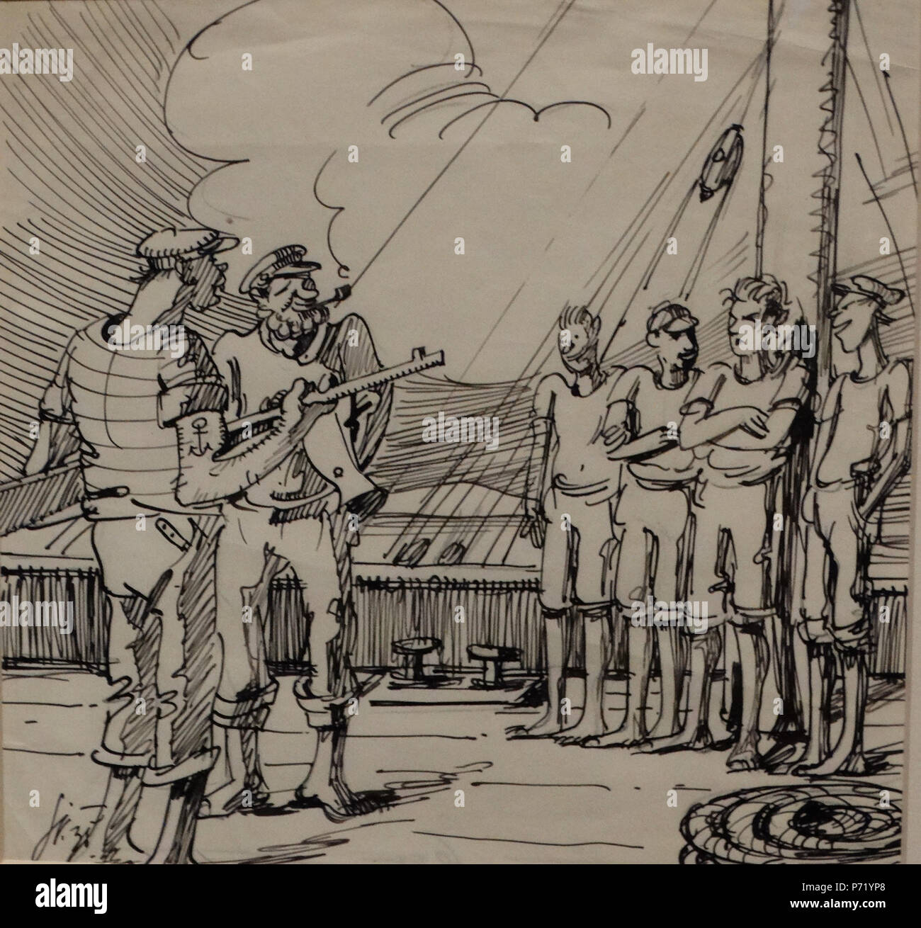 2 Albert Sirk - Ilustracija za Bratovščino sinjega galeba Foto Stock