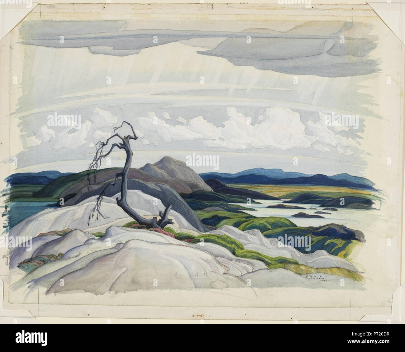 Inglese: Franklin Carmichael, il coregone Hills, 1929, acquerello su Grafite su carta intessuta, 51,8 x 69,1 cm . 21 dicembre 2005, 10:41:26 3 Franklin Carmichael - Il coregone Colline Foto Stock