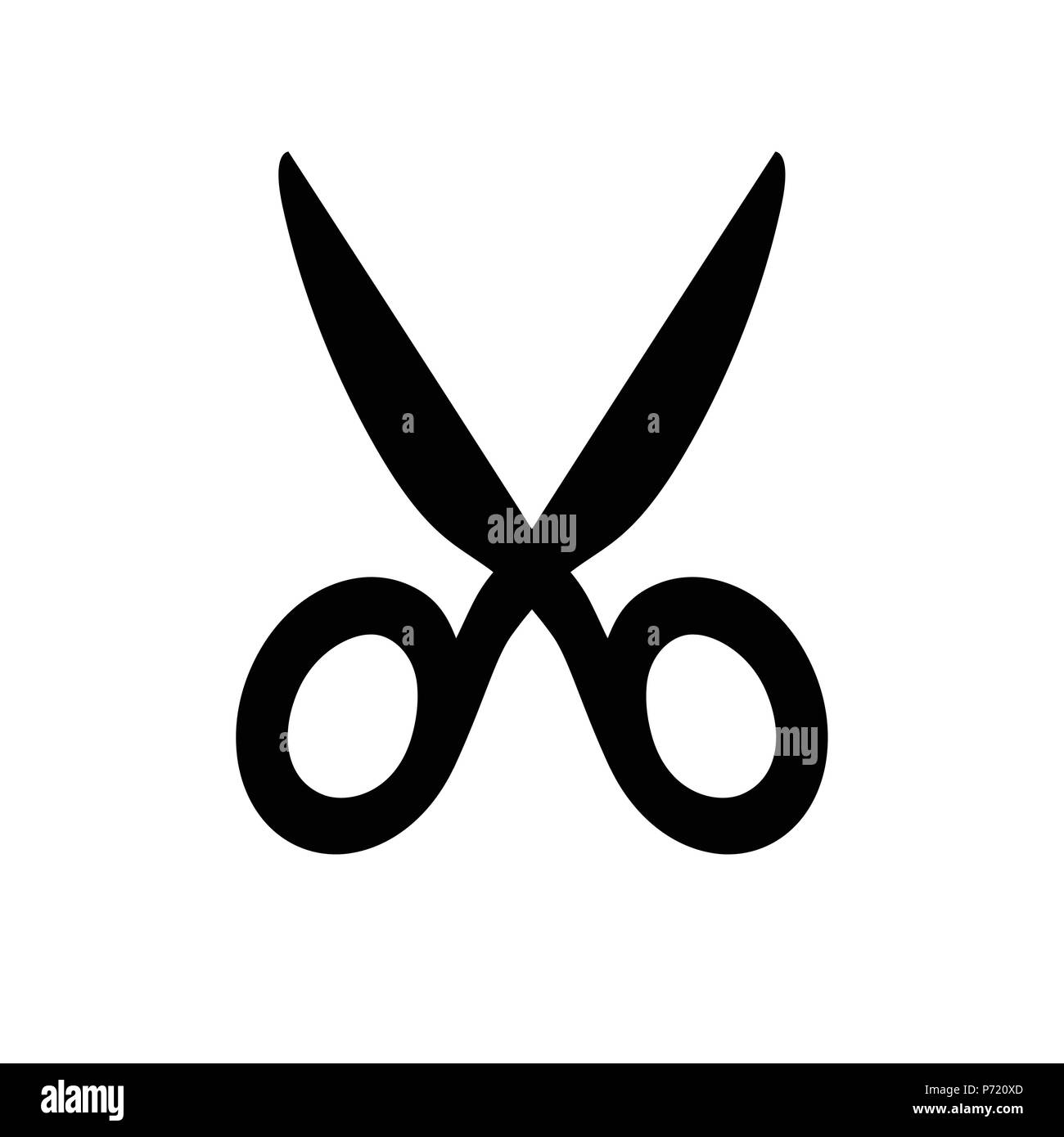 Forbici icona silhouette. Bianco e nero illustrazione vettoriale su sfondo isolato No.1 Illustrazione Vettoriale